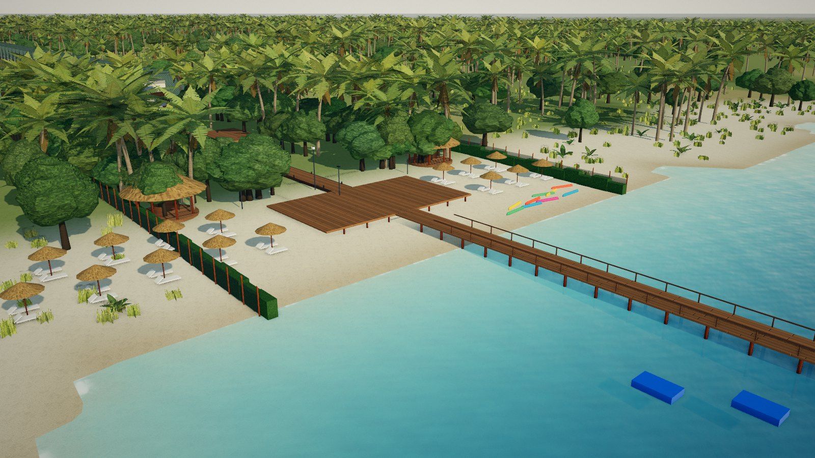 Parco-spiaggia e pontile